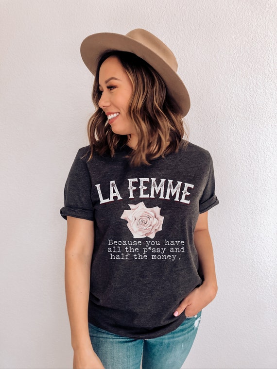 La Femme Graphic Tee Vintage French Shirt Minimalist Womens Tshirt Trendy Graphic Shirt Unisex Soft Cotton Tee Chic Aesthetic Gift for Her