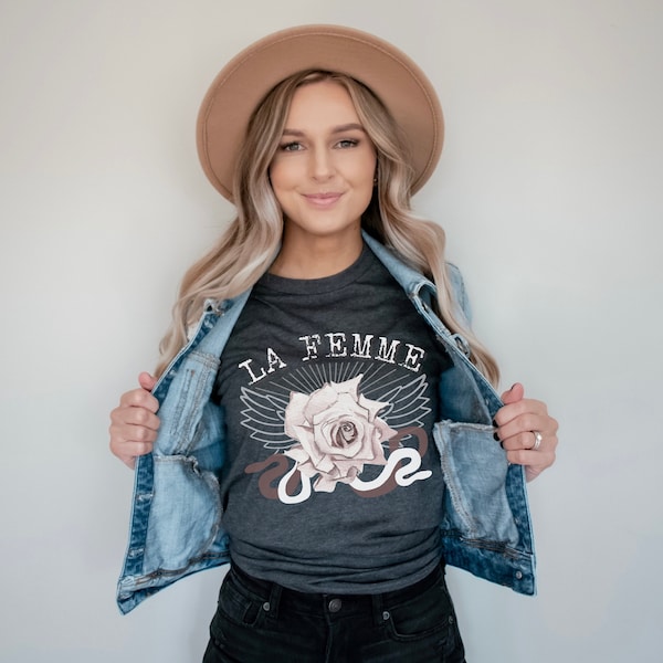 La Femme Shirt, La Femme Tee, Womens Vintage Tee, Beth Dutton Shirt, Inspired by Yellowstone, Rocker Shirt, Band T Shirt, Band Shirt,Vintage