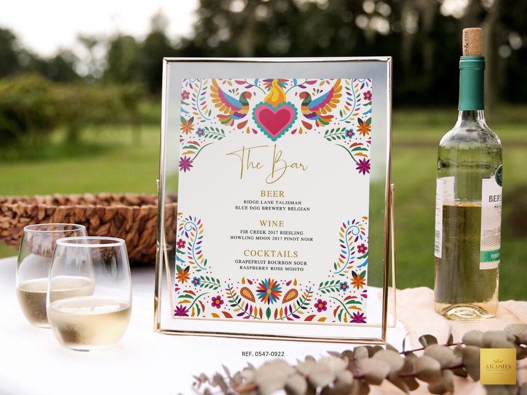 Mexican Theme Bar Menu Template, Mexican Bar Menu, Bar Menu Template