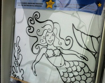 a wise & independent Mermaid - Pillowcase Painting Kit for Kids, by Artburn