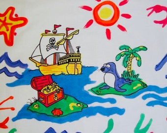 Pirate and treasure chest - Pillowcase Painting Kit for Kids by Artburn