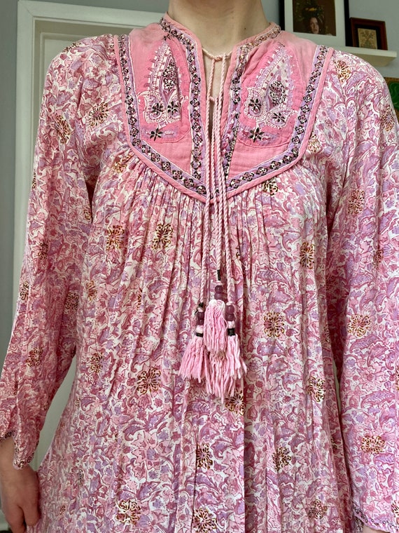 70s Supercraft Midi Indian Cotton Dress - image 4