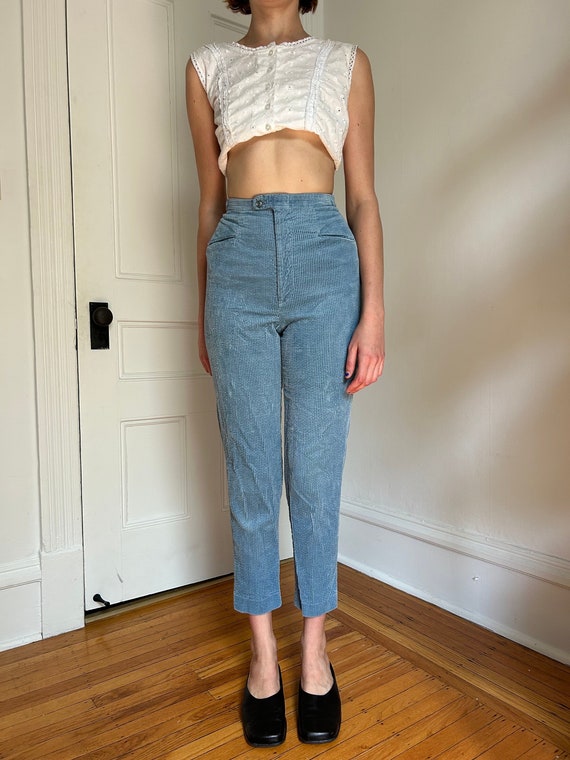 70s Baby Blue Corduroy Pants Gem