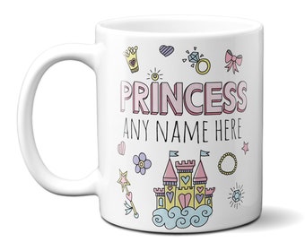 Personalised Any Name Girls Girl Princess Fantasy Jewellery Coffee Mug Gift 11oz Ceramic