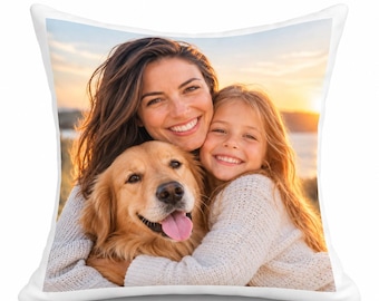 Personalised Photo Cushion Upload Your Own Picture Custom UK Printed Microfibre Pillow Home Accent Birthday Anniversary Family Keepsake Gift