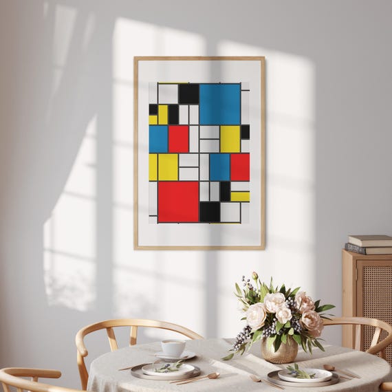 Piet Mondrian Inspired Custom Wall Art Poster – Modern Abstract