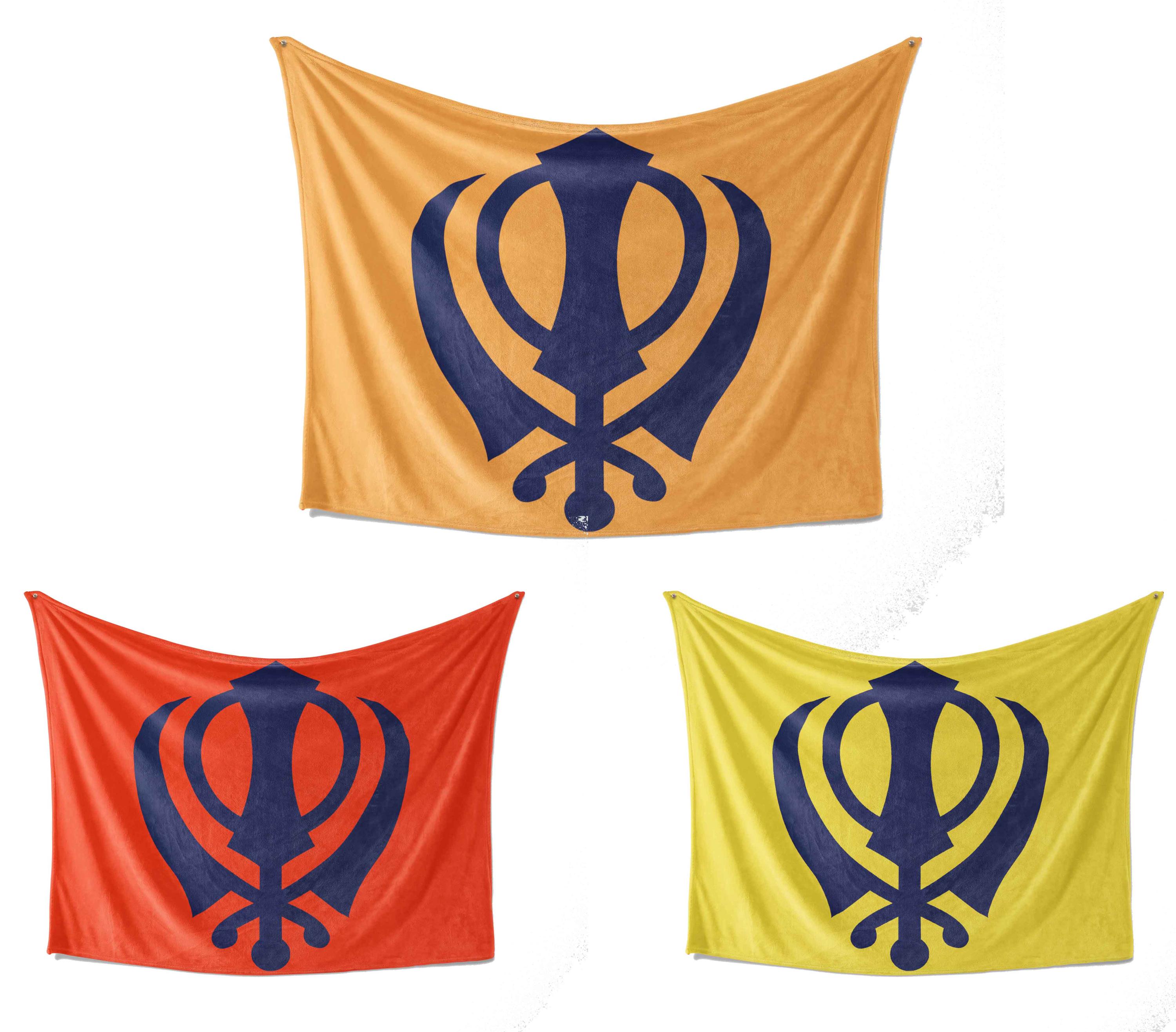 Khalistan Flag Sikhs for Justice Sikh Emblem Illustration Vectors Stock