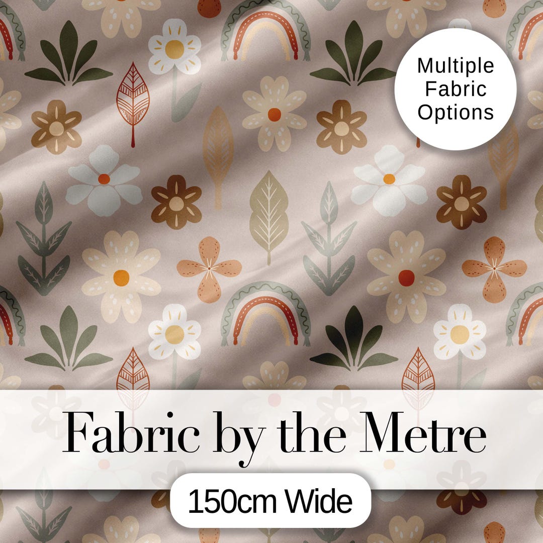 Boho Floral Rainbow Seamless Pattern Neutral Earth Tone Botanical ...