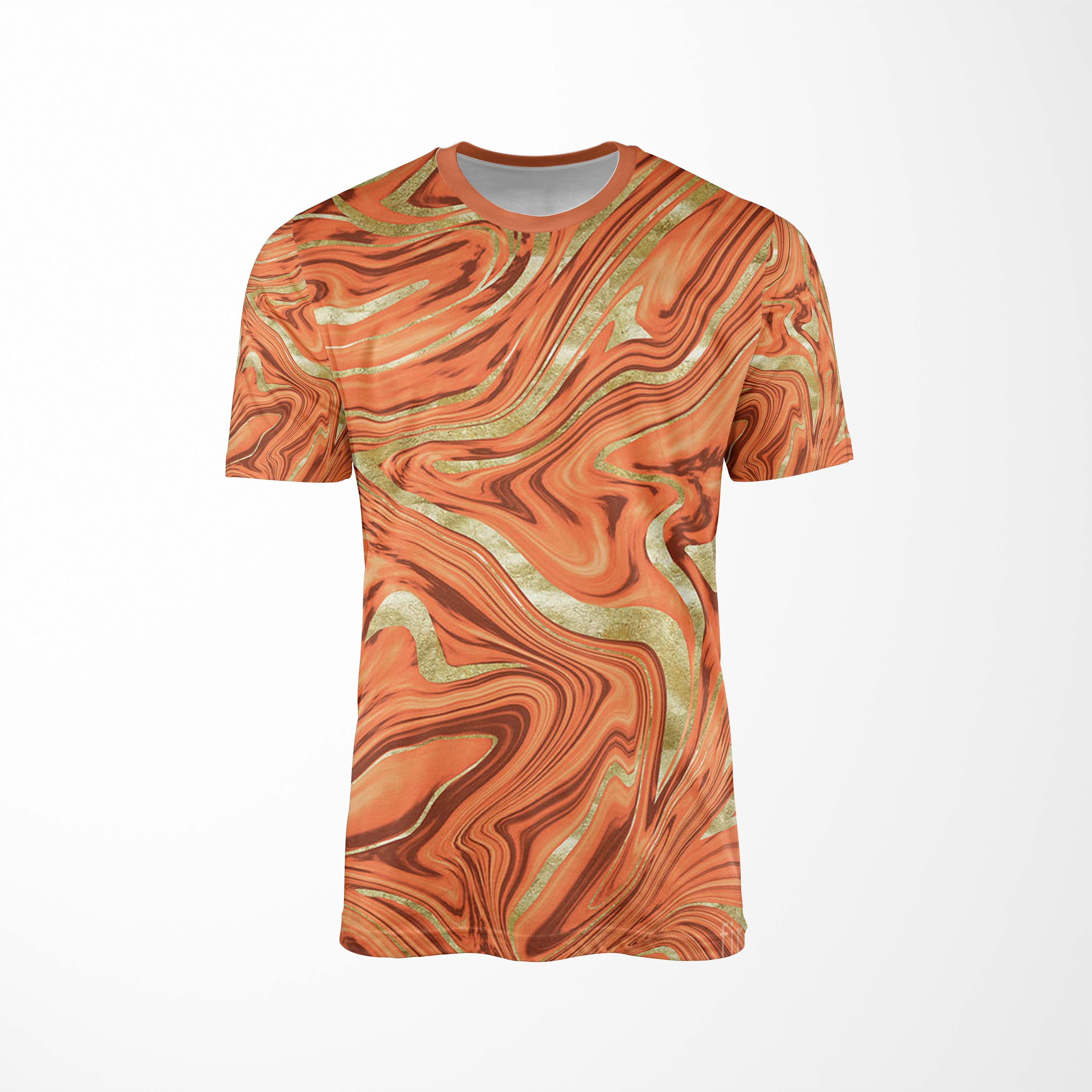 シャツ masu 20aw marble print shirts RED marble Red Marble All-Over Print Tee