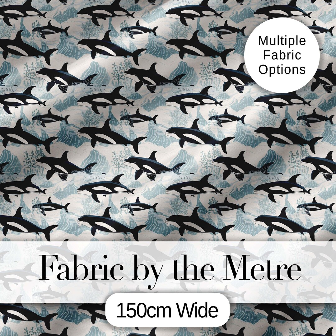 Orca Whale Ocean Wave Seamless Pattern Nautical Marine Design Digital ...