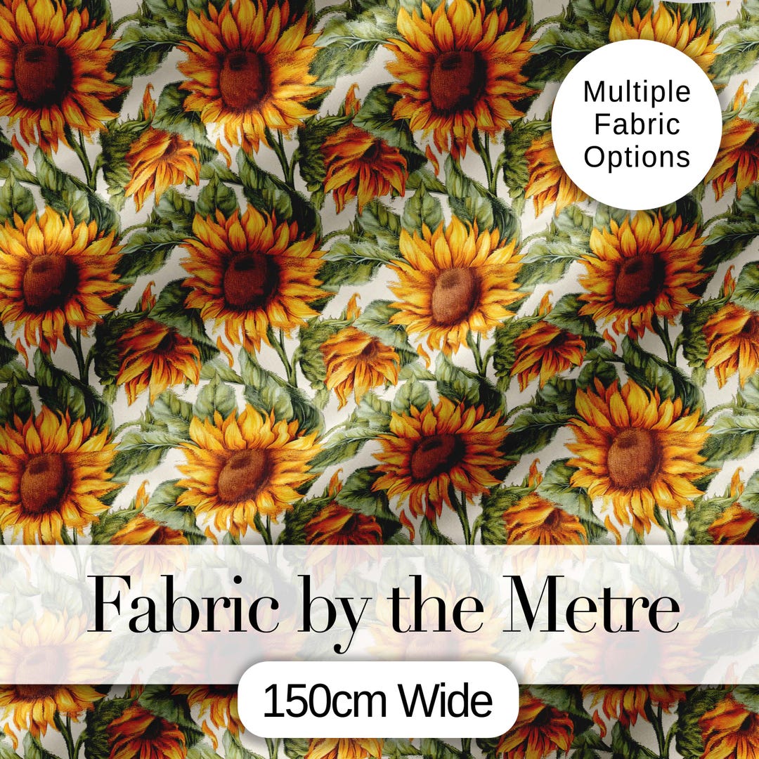 Sunflower Textiles Realistic Sunflower Floral Seamless Pattern Detailed Botanical Garden ...