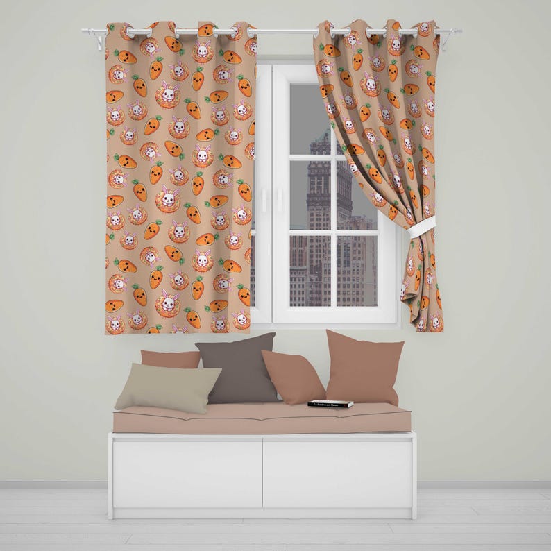 Backgrounds With Pattern Rabbit Cute Kawaii Bunny With Carrot Donut Seamless Pattern Peach Background ...