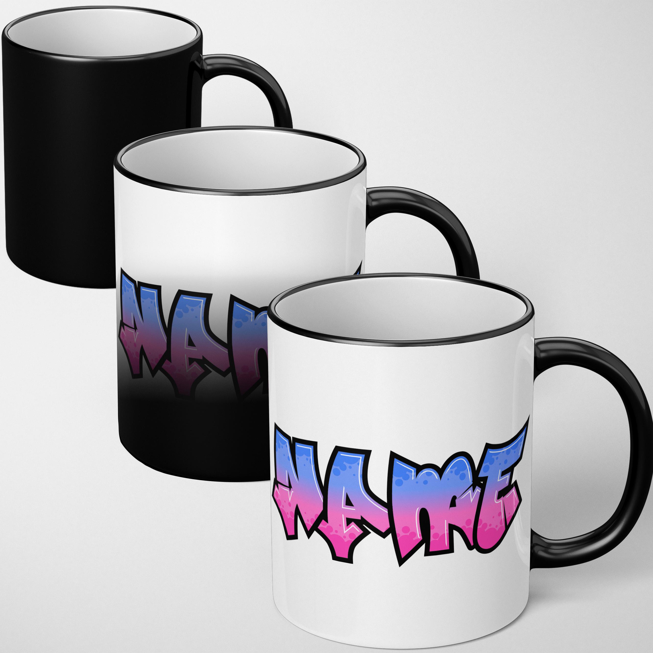Personalised Urban Graffiti Mug – Custom Name Heat Sensitive Magic