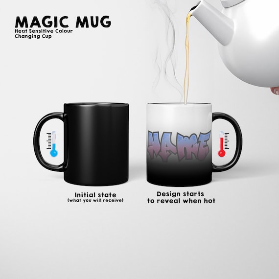 Personalised Urban Graffiti Mug – Custom Name Heat Sensitive Magic