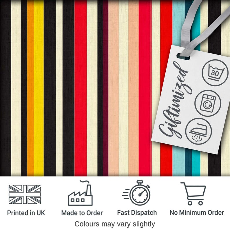 Abstract Wavy Vertical Color Lines Retro Seamless Pattern Digital Print ...
