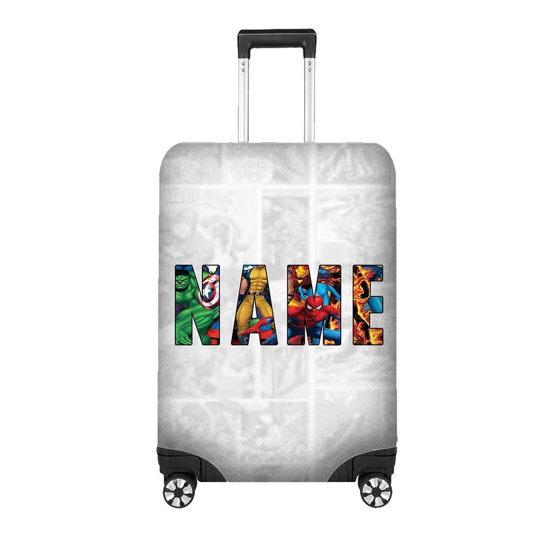 Marvel Style Personalised Name Luggage Cover – Custom Superhero