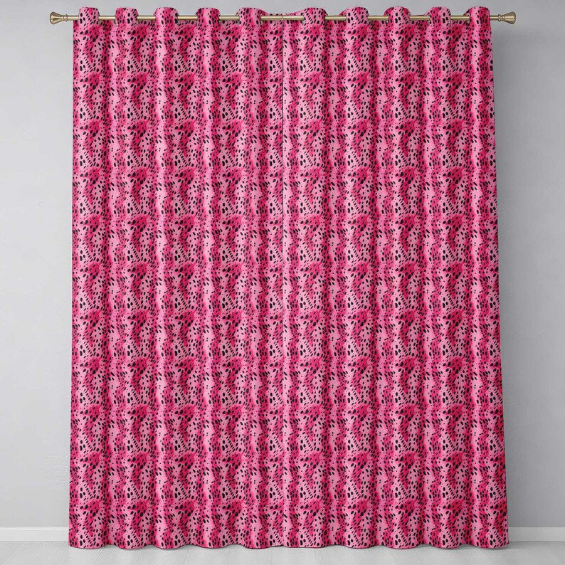 Vibrant Pink and Black Leopard Spot Abstract Seamless Pattern Readymade ...