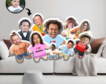 Funny Personalised Custom 3D Doll Head Cushion Pillow Gift - Face Photo Upload, Unique Gag Gift, Custom Face Pillow, Funny Personalised Gift