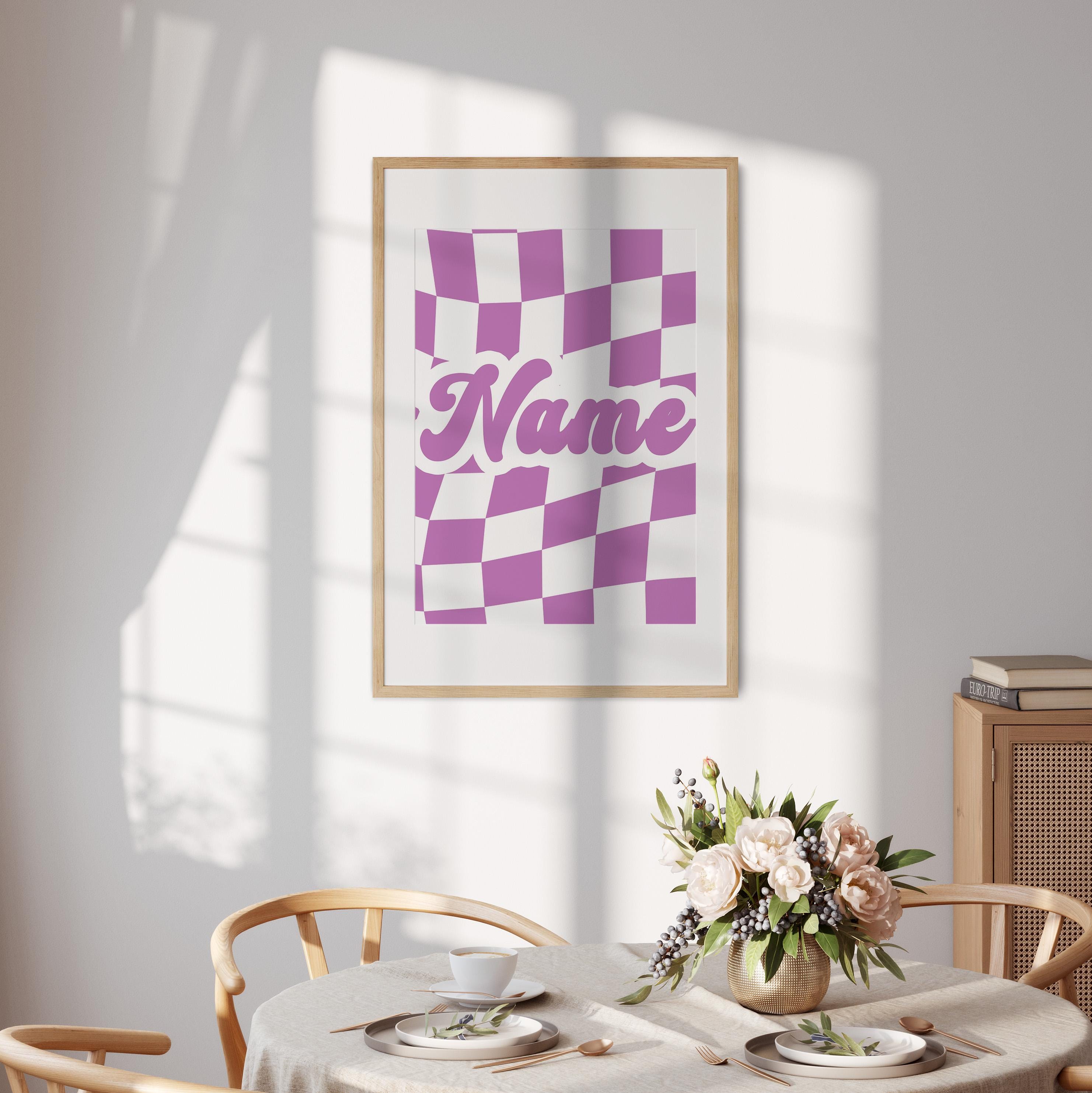 Personalised Retro Vans Checker Name Wall Art Print – Custom