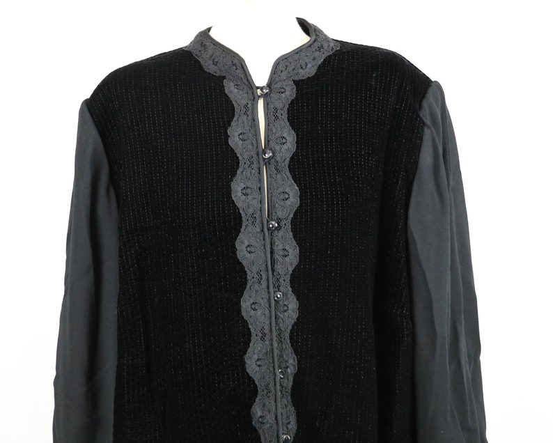 Stylish Black Velvet /& Lace Aurora Ruffalo Saks Fifth Ave Jacket Top Plus Sz 20W