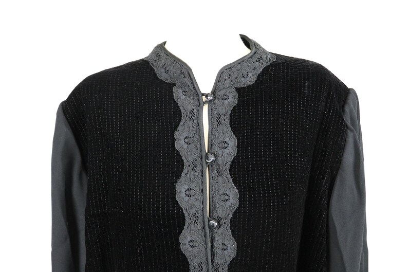 Stylish Black Velvet /& Lace Aurora Ruffalo Saks Fifth Ave Jacket Top Plus Sz 20W