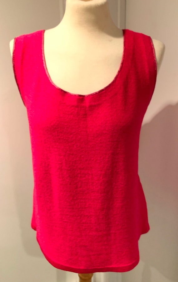 Vintage Steve Fabrikant Knit Shell Tank Top Hot P… - image 2