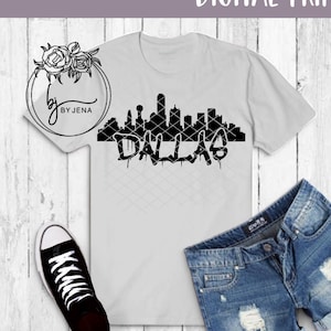 Dallas SVG. PNG. JPEG. Drip. Skyline. Graffiti