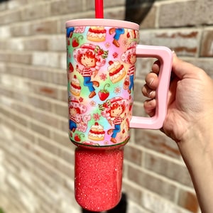 Strawberry girl themed tumbler. Shortcake. Nostalgia. 80s baby. 90s baby.