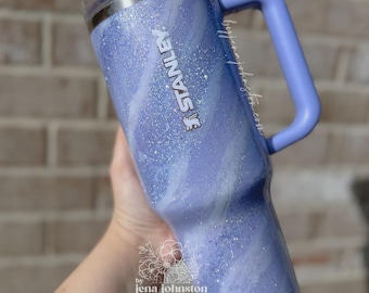 Glittered 40oz Stanley Tumbler. Marble Swirl
