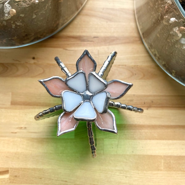 Stained Glass Cactus, 3D Barrel Cacti Created In Pale Green Art Glass, Stained Glass Plant, Multi Sided Hedgehog/Ferocactus Sculpture