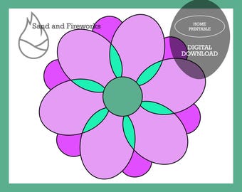 Floral Mandala Stained Glass Pattern: Symmetrical Botanical Design (PDF Pattern)
