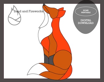 Fox Suncatcher Stained Glass Pattern, Wildlife Art (Digital Download)
