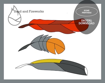 Stained Glass Bird Feather Pattern Bundle: Cardinal, Robin, Goldfinch (Digital PDF)