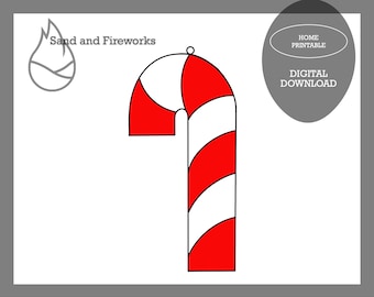Stained Glass Candy Cane Ornament Pattern: DIY Christmas Decor (PDF Pattern)