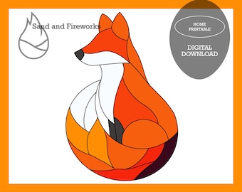 Stained Glass Fox Suncatcher Pattern, Wildlife Art (PDF Pattern)