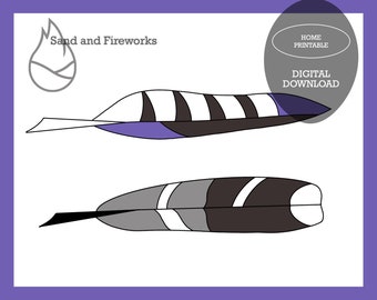 Stained Glass Bird Feather Pattern: Falcon & Loon (Digital PDF)