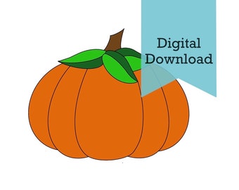 Halloween Pumpkin Suncatcher Stained Glass Pattern (PDF Download)