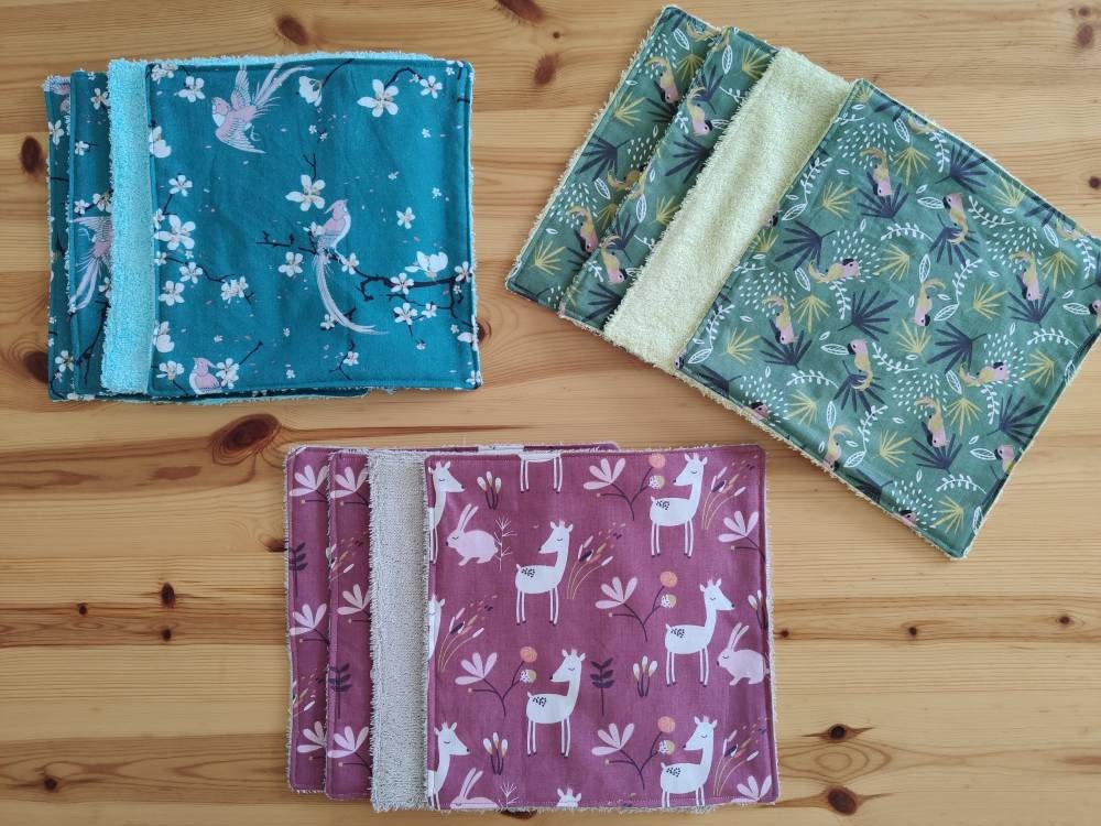 Lot de 4 Essuie-Tout Lavables Zéro Déchet Oeko-Tex