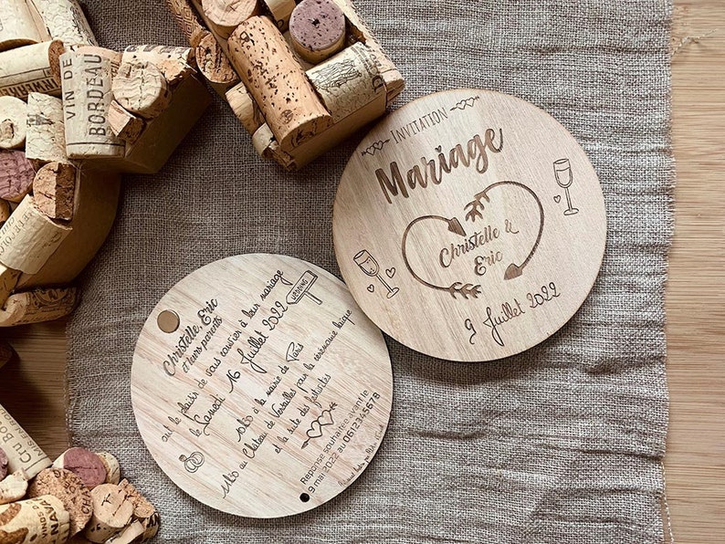 Faire-part Mariage Rond - Aimanté Magnet - Etsy France