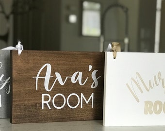 Personalized and painted/stained Kids Bedroom Door/Wall Sign