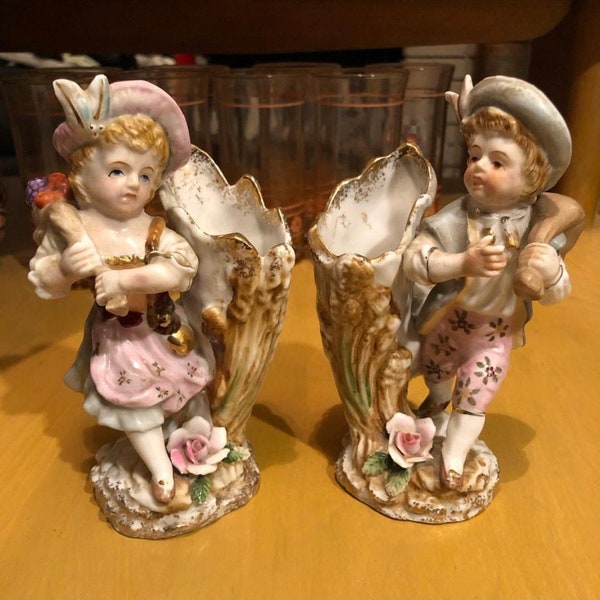 Ucagco Traveling Boy and Girl Vases