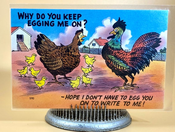 Rooster and Hen Postcard Rooster and Hen Postcard
