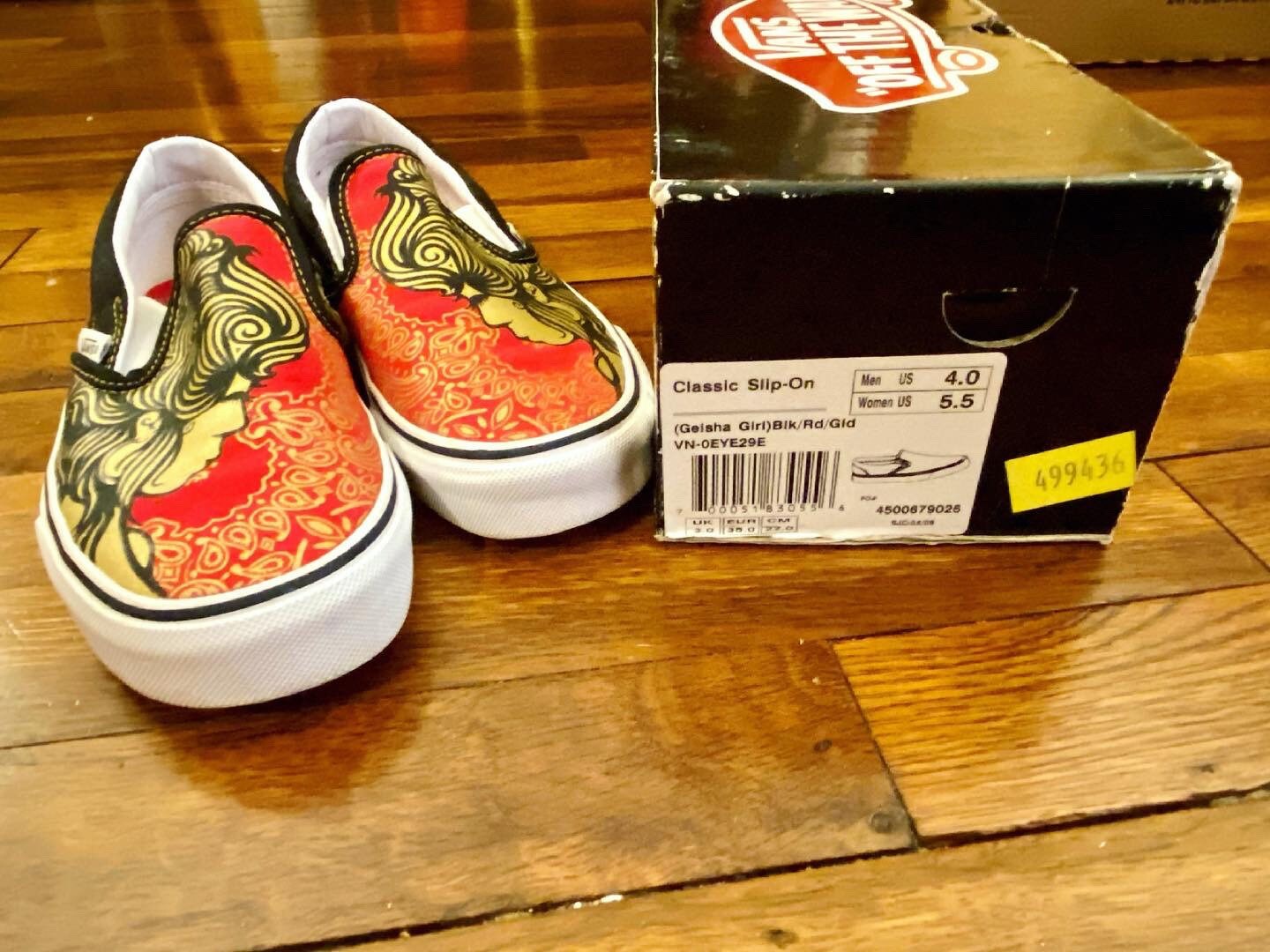Very Rare HTF Geisha Girl Vans Slip on Mens 4 Womens 5.5 With