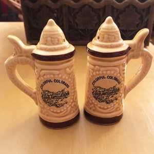 Vintage Colorado souvenir stein salt and pepper shakers