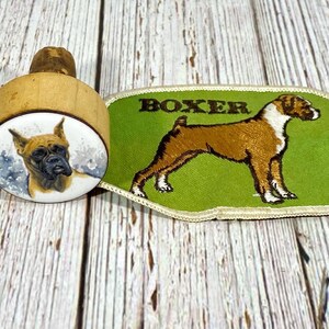 Boxer Patch and Bottle Stopper Cork Wine Dog