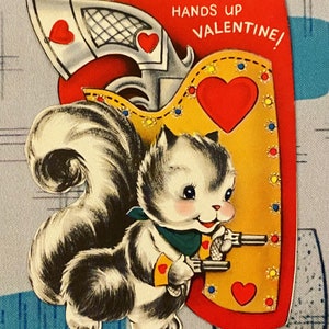 Su elección de una tarjeta vintage para el Día de San Valentín Kitsch Efímera Valentine Son Antropomórfico Vaquero Ardilla Elefante Oso