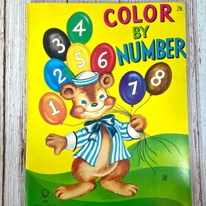 Vintage Unused Color by Number Coloring Book Ephemera Anthropomorphic Kitsch MCM Crafting