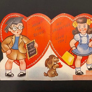 Vintage Valentine You Choose Kitsch Anthropomorphic Mechanical Owl Clown Couple
