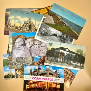 Viele Vintage South Dakota Souvenir Postkarten Junk Journal Ephemera