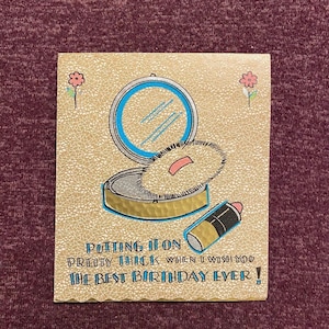 Sua escolha de um cartão vintage de aniversário, hospital, fique bem, máscara de palhaço, maquiagem, coisas efêmeras